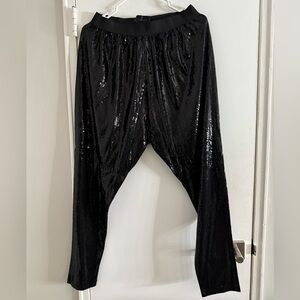 Kardashian Kollection Y2K Harem Sequin Pants Black Large Fall 2011 $99